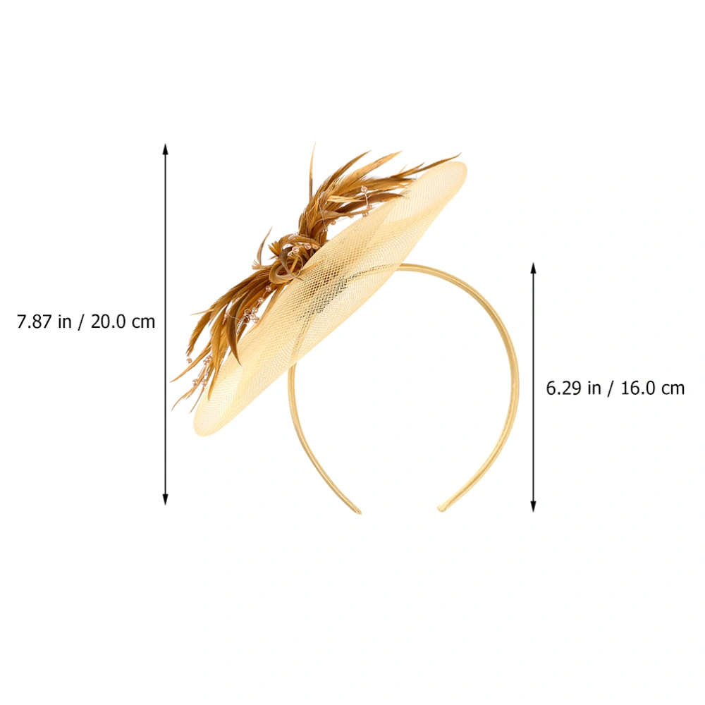 1 Pc Pretty Headwear Bow Hair Clasp Elegant Feather Headdress Hair Accessories