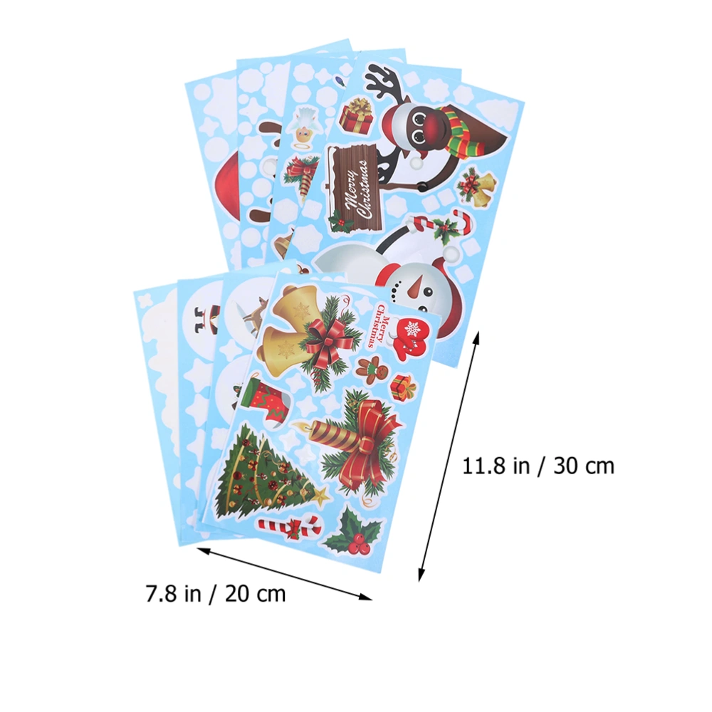 8pcs Christmas Sticker Wall Sticker Cartoon Window Sticker Christmas Decor