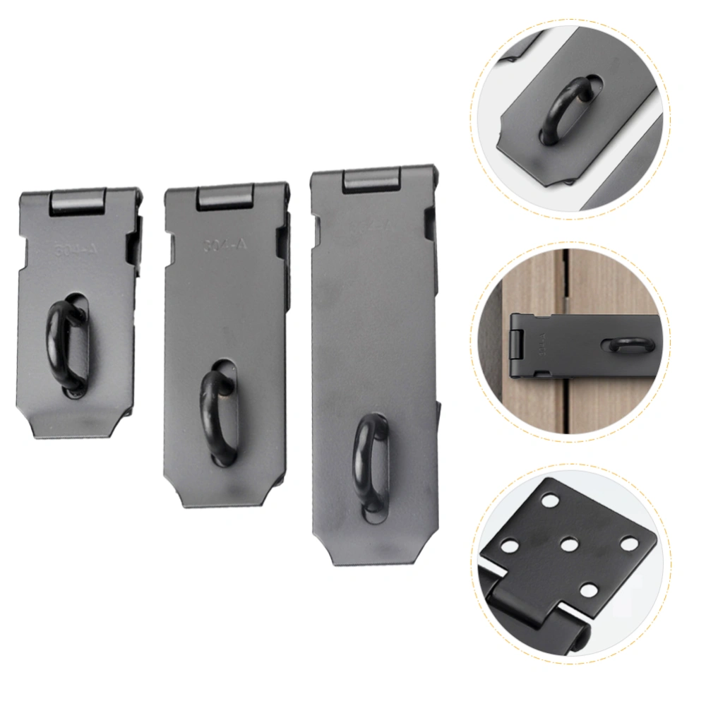 1 Set Door Hasp Latch Anti-theft Door Lock Buckle Stainless Steel Lock Buckle