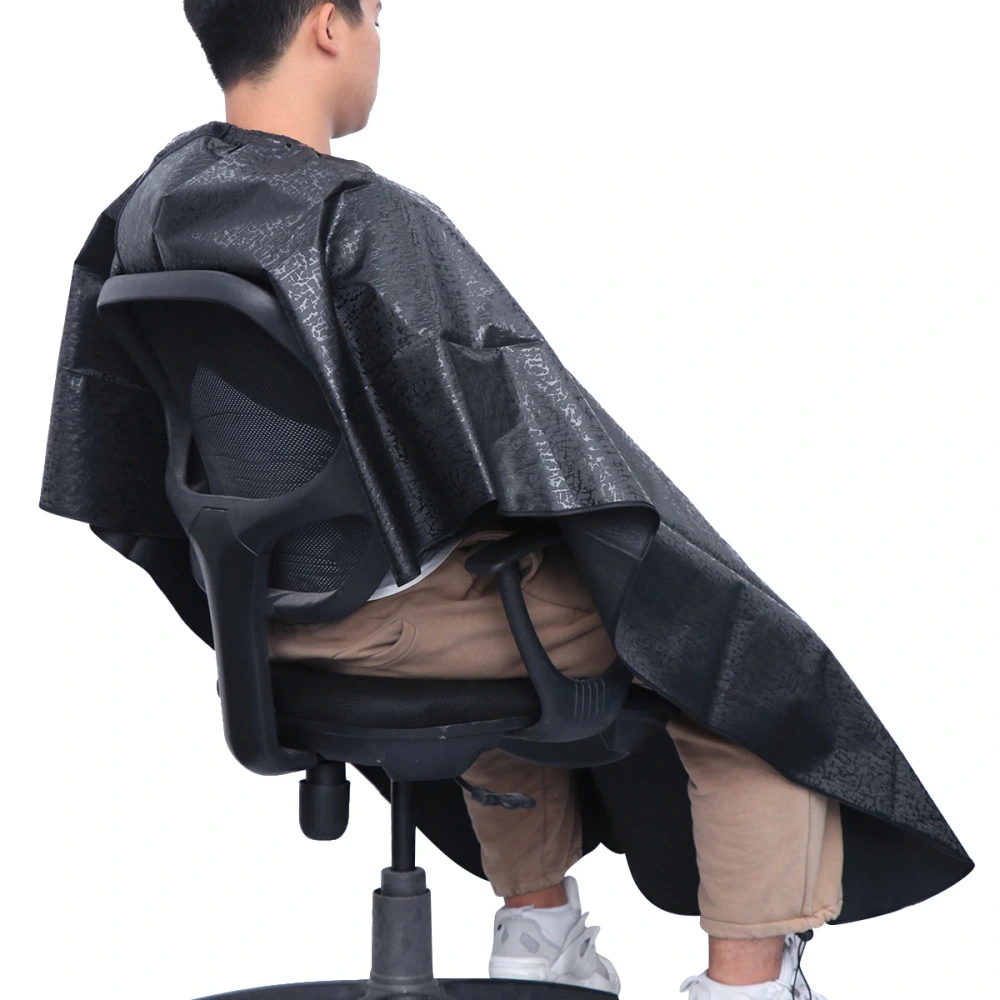 Hair Dye Cape Waterproof Fiber Hair Washing Cape Black Comb-out Makeup Hair Dyeing Apron with Hook Loop Closure for Barber Hairdressing Hairstylist Hair Salon (Black)