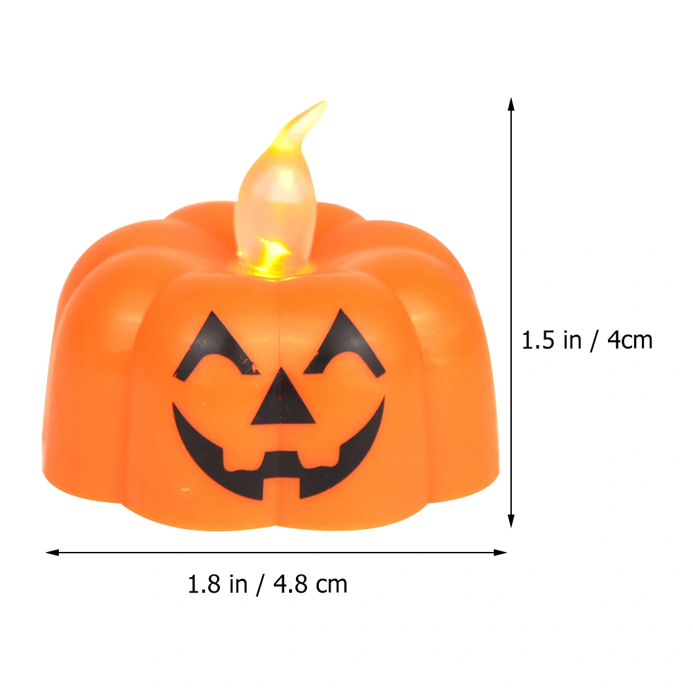 12pcs Halloween LED Pumpkin Lamp Halloween Decorative Candle Lamp Orange Black