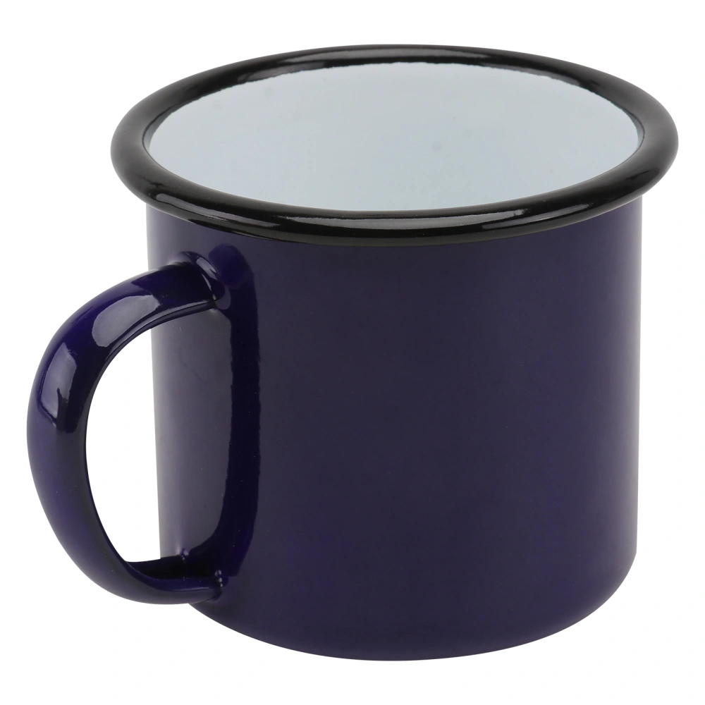 1Pc Thicken Enamel Water Mug Simple Home Coffee Cup Heat Resistant Mug Blue