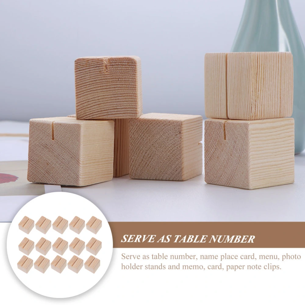 15Pcs Wood Place Card Holder Wood Business Card Holder Desktop Note Card Stand