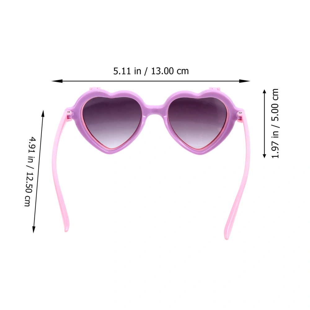 1 Pair Heart Shape Up Sunglasses Kids Boys Girls Adorable Sun Glasses