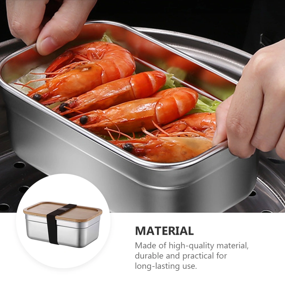 1000ml Lunch Box Stainless Steel Bento Box Food Preservation Crisper Container