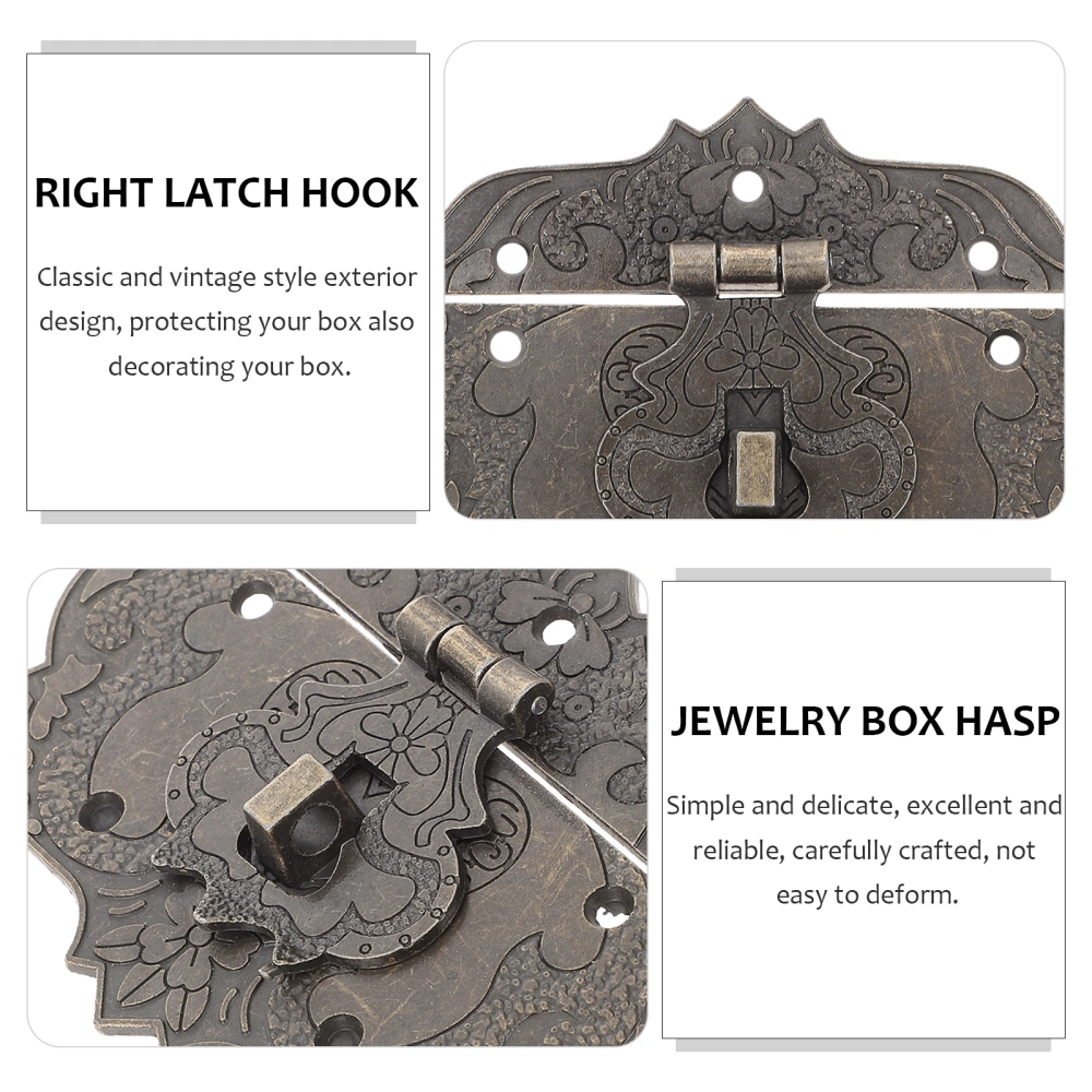 4pcs Hasp Latch Antique Jewelry Box Decorative Hasp Latch Buckle Size M