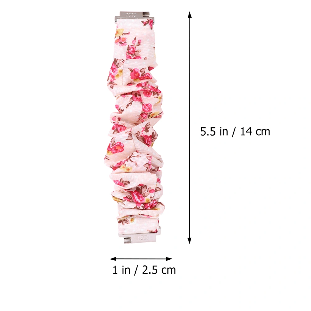 Pink Printing Watch Band Elastic Hair Ties Design Replacement Wrist Bracelet Strap Hair Ring Watchband Compatible with