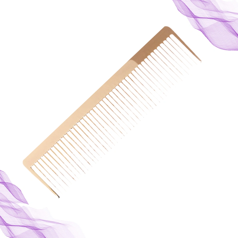 1PC Alloy Comb Vintage Minimalist Design Hairdressing Metal Comb for Barber Girls