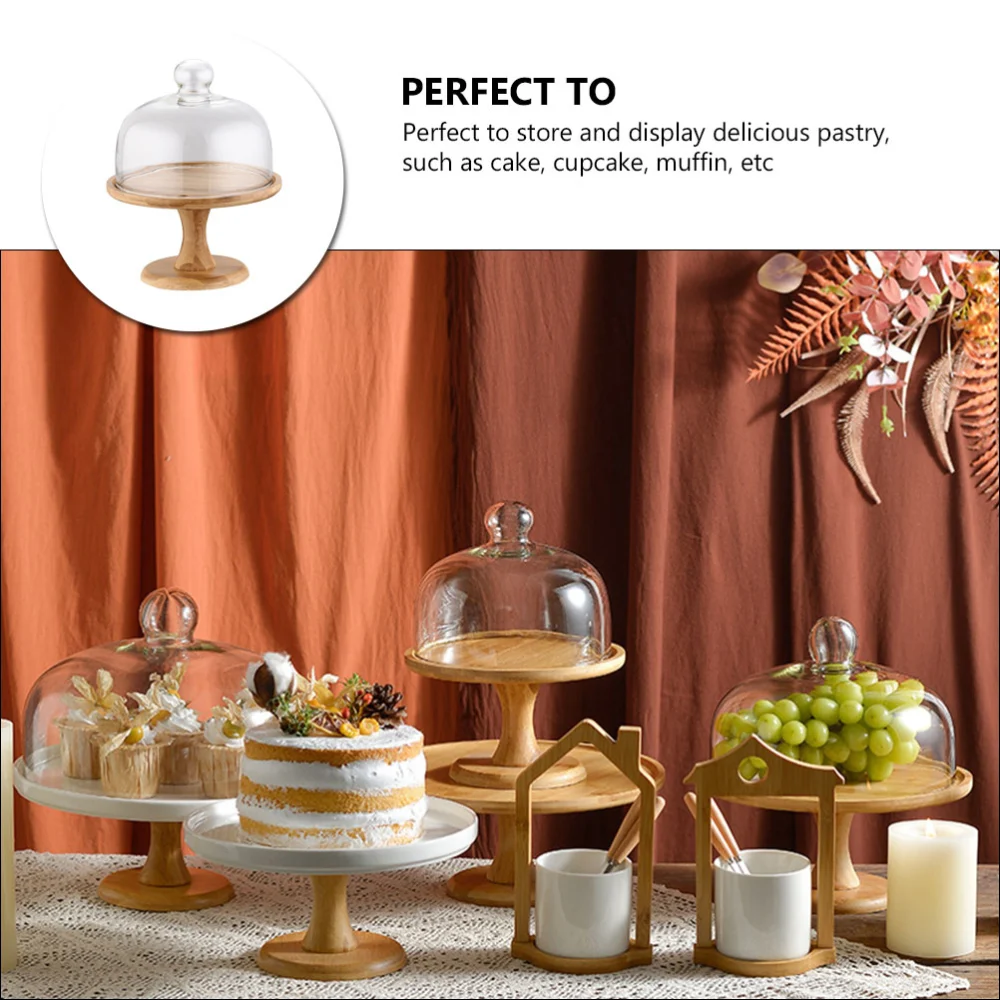 1 Set of Tall Cake Stand Wedding Dessert Rack Decorative Pastry Plate (Khaki)