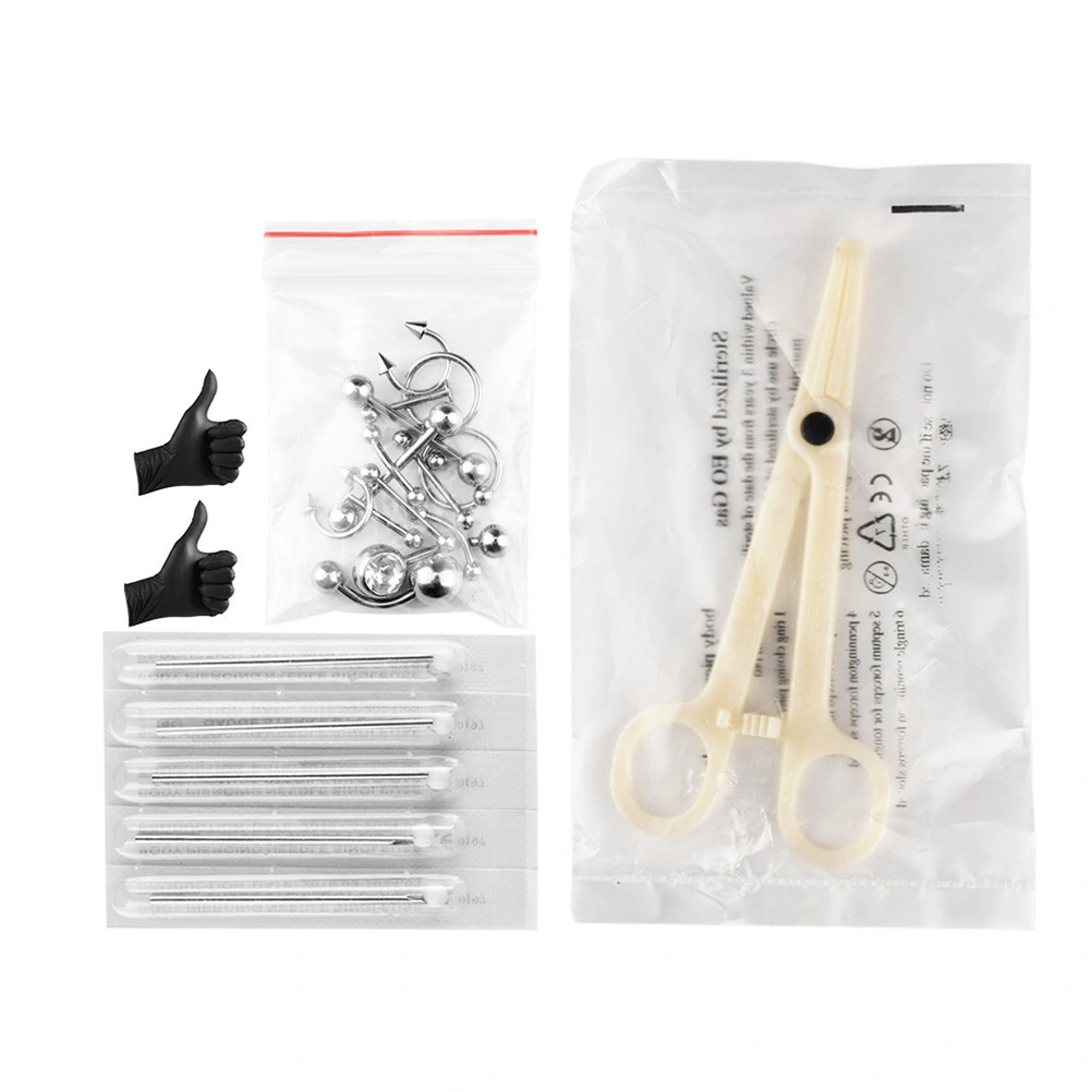 1 Set of Puncture Tools Disposable Needles Belly Human Body Piercing Jewelry Clamp Tools