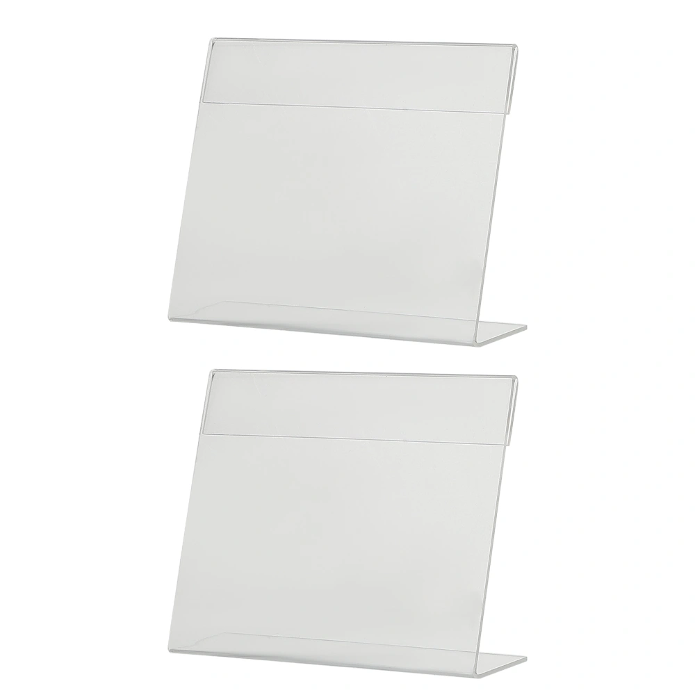 2Pcs Supermarket Acrylic Sign Holders Price Tag Display Stands Label Holder