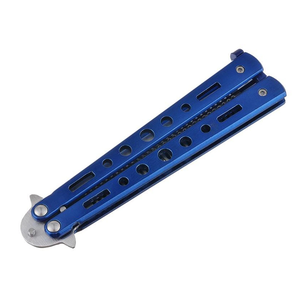 Stainless Steel Folding Comb Cool Practice Trainer Flail Tool for Beginner Training Safe Practice of Personal-defense Skills (Blue)