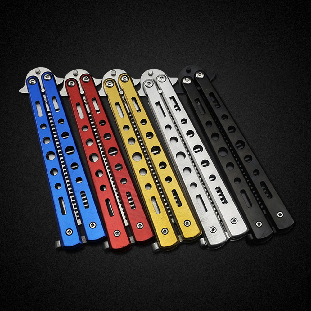 Stainless Steel Folding Comb Cool Practice Trainer Flail Tool for Beginner Training Safe Practice of Personal-defense Skills (Blue)