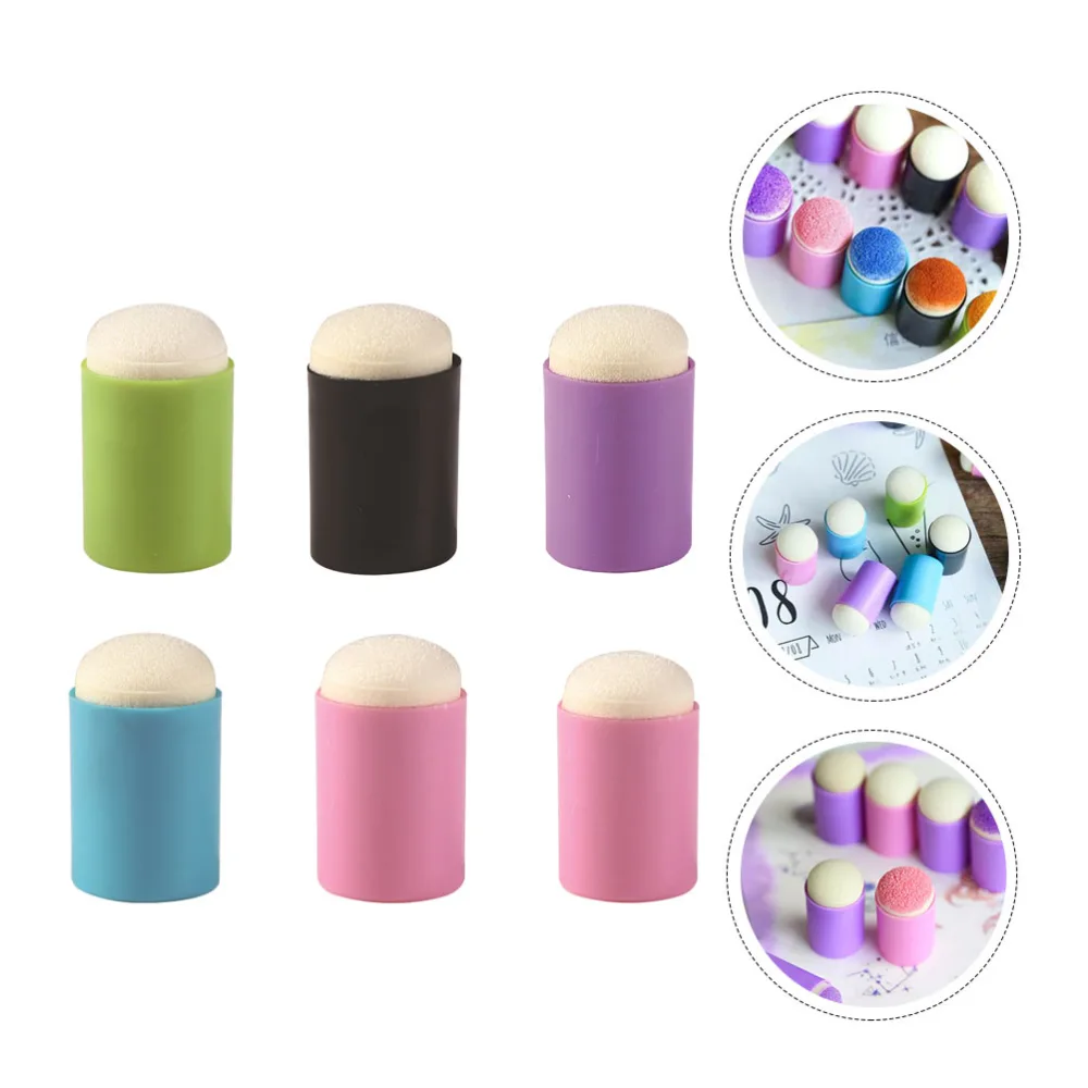 6Pcs Household Sponge Daubers Portable Painting Daubers Versatile Drawing Dauber (Random Color)