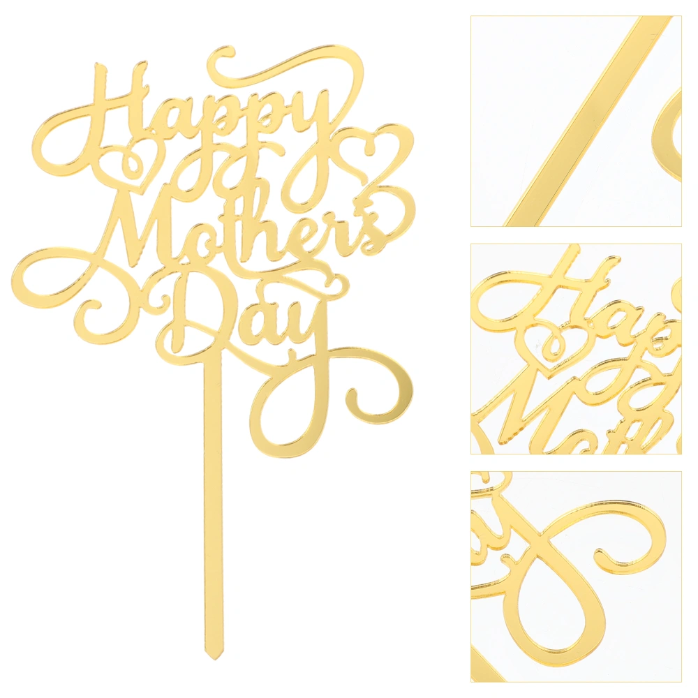 12pcs Mother's Day Theme Cupcake Toppers Letter Cake Picks Cake Decorations