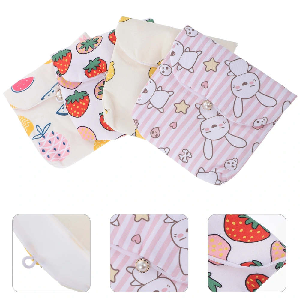 4Pcs Adorable Coin Pouches Portable Tampon Holders Multi-function Period Pouches