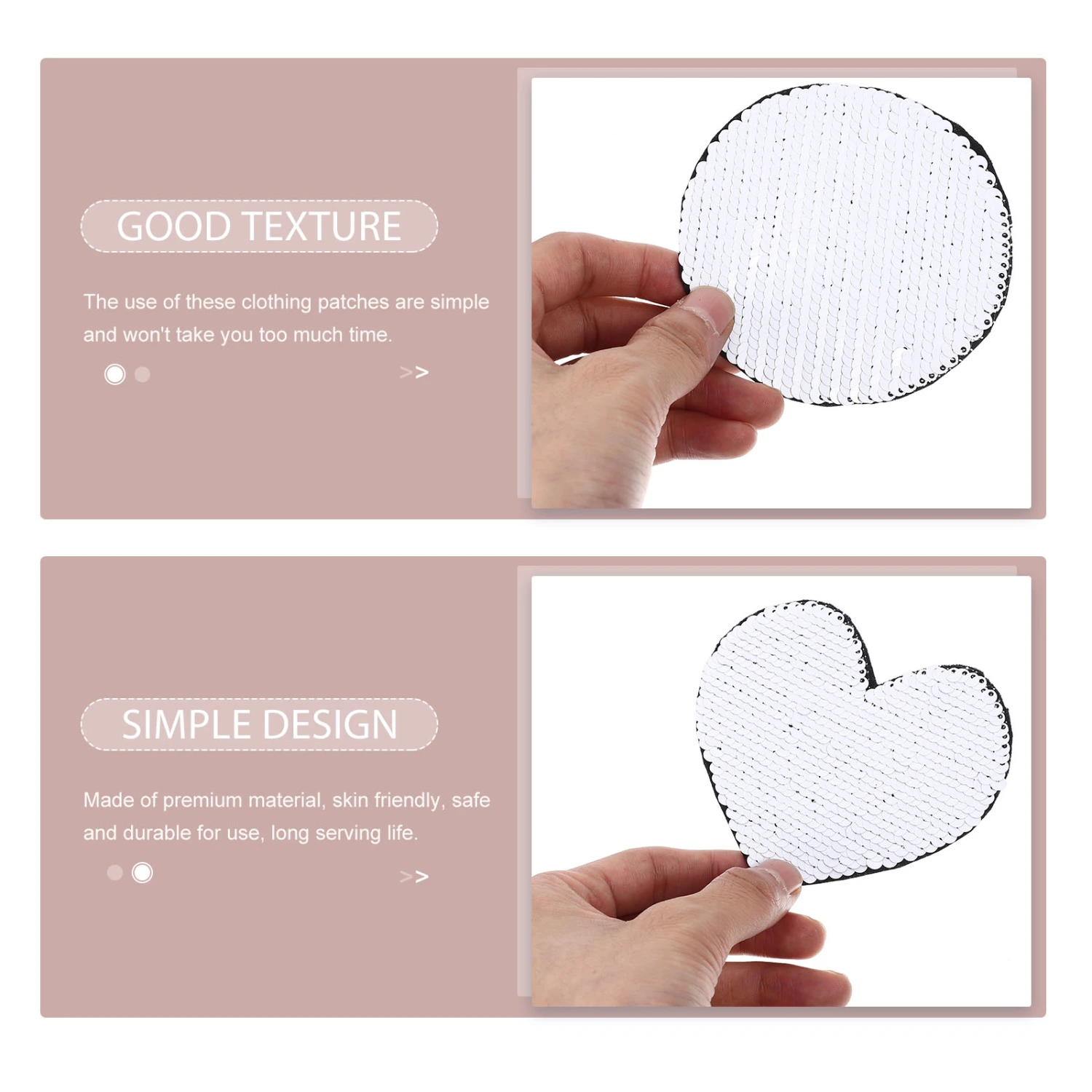 3Pcs Clothes Iron On Patches Sequin Patches Decorative Sequin Cloth Stickers Clothing Accessories