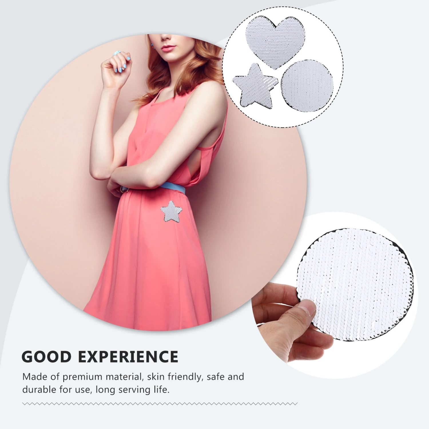 3Pcs Clothes Iron On Patches Sequin Patches Decorative Sequin Cloth Stickers Clothing Accessories