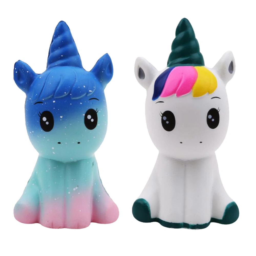 2 Pcs Slow Elastic Gift Toys Educational Toys Unicorn Stress Relief Dolls