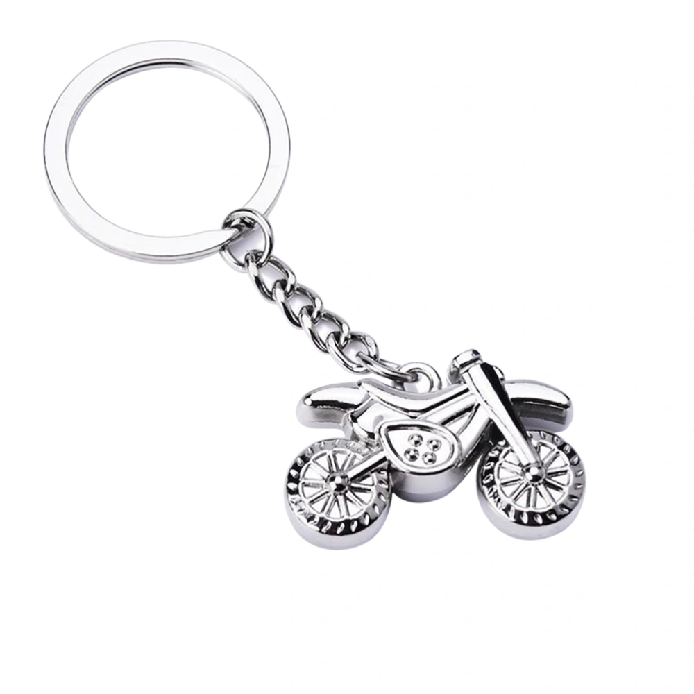 1pc Trendy Motorcycle Keychain Off-road Motorcycle Metal Keychain Keyring Purse Bag Pendant Decor (Silver)