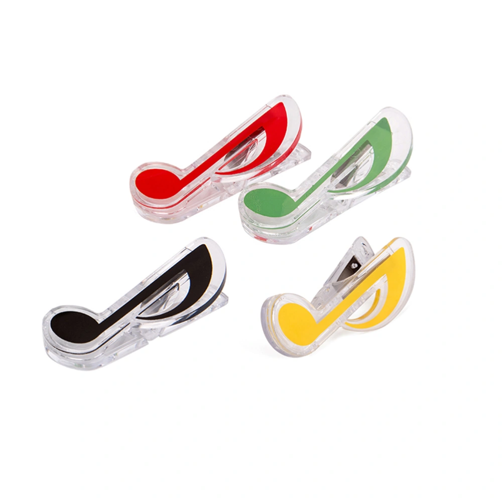 4PC Music Symbol Clip Plastic Decorative Stationery Folder Clip Photos Tickets Notes Letter Paper Clip