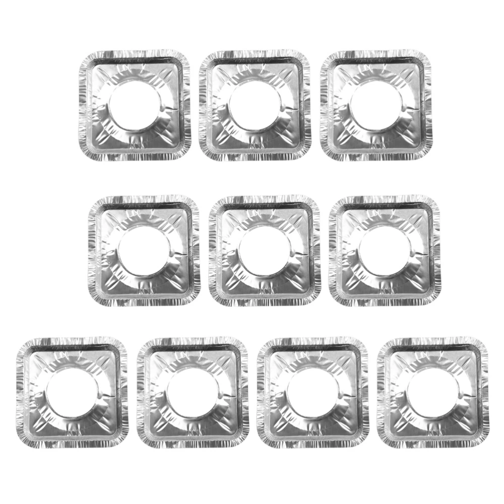 60PCS Heat Resistance Aluminum Foil Stove Burner Covers Gas Oven Covers for Gas Stove Liners Oil Proof Cleaning Pad (Square)