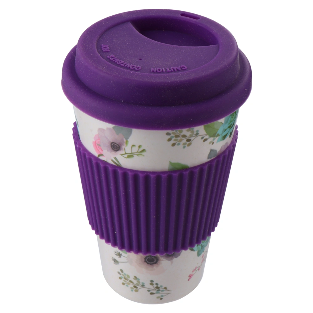 1pc Bamboo Fiber Coffee Cup with Lid Coffee Mug Travel Coffee Cup for Cafe