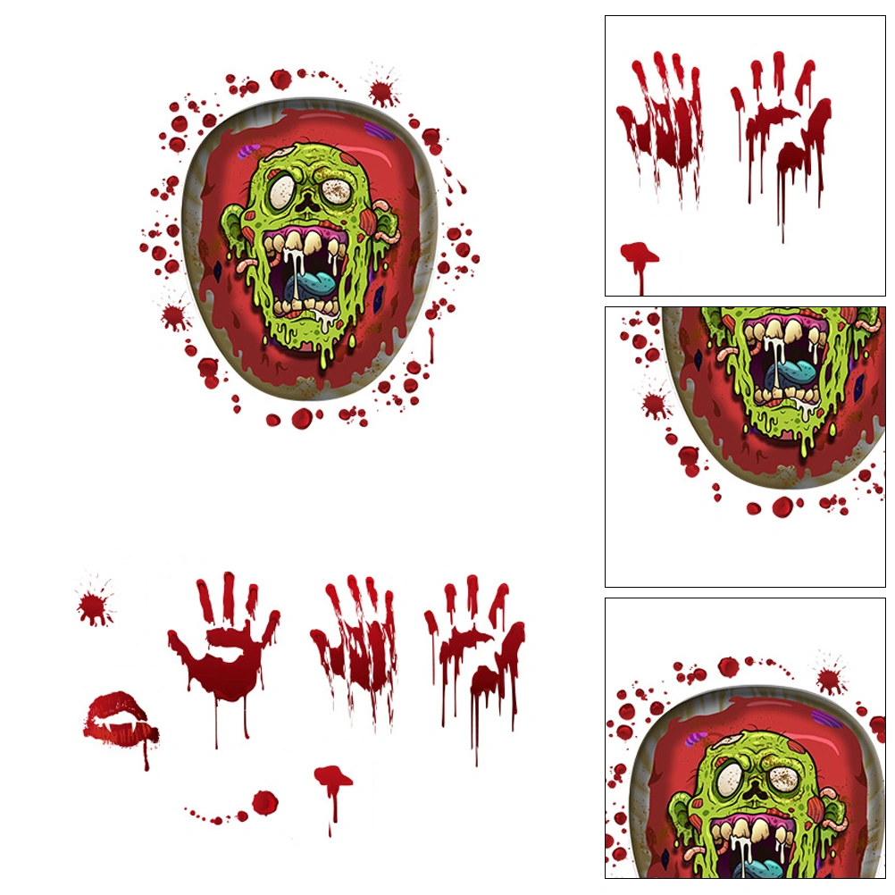  Toilet Seat Stickers Waterproof Wall Pasters Zombie Pattern Wall Sticker