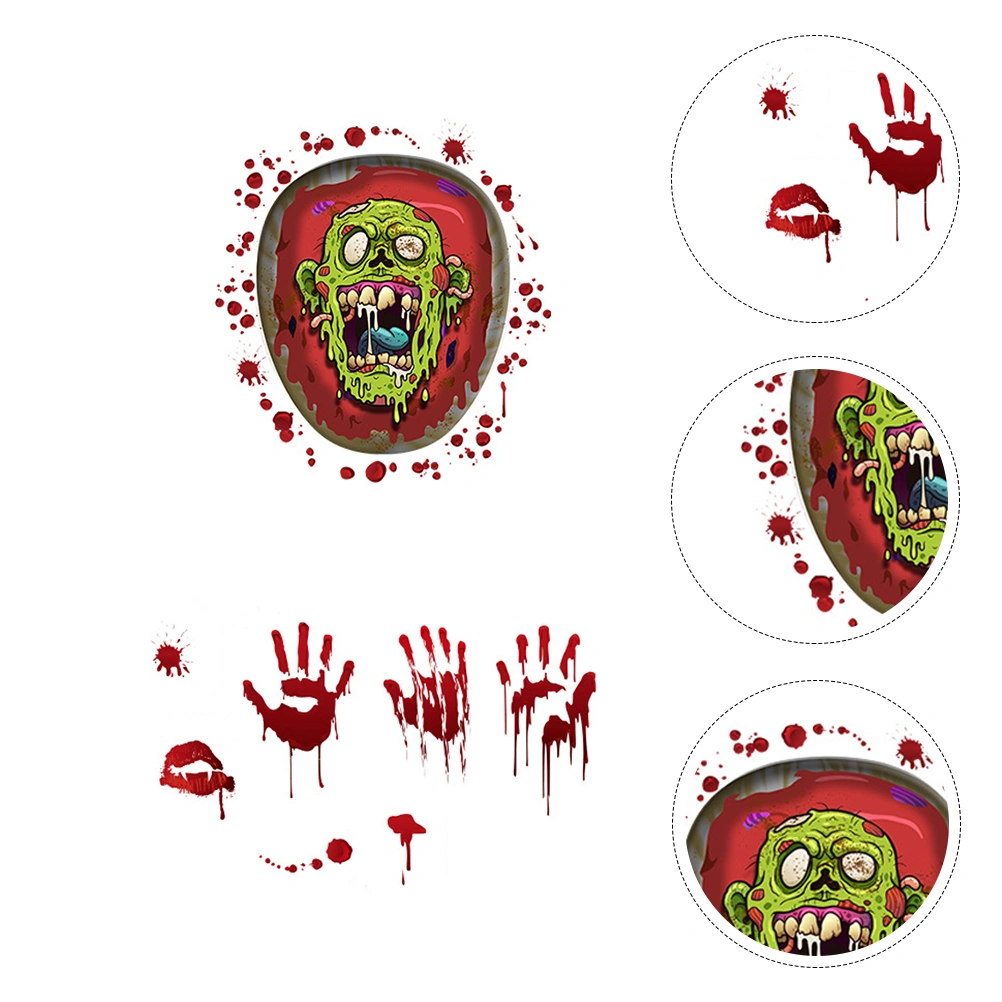  Toilet Seat Stickers Waterproof Wall Pasters Zombie Pattern Wall Sticker
