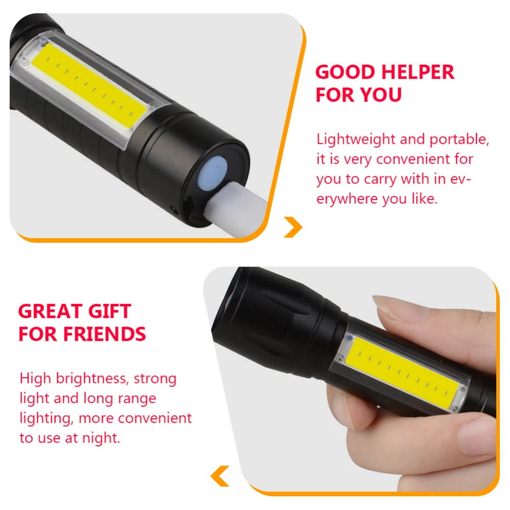 Mini Strong Light Flashlight Portable COB Side Light Flashlight USB Rechargeable Flashlight