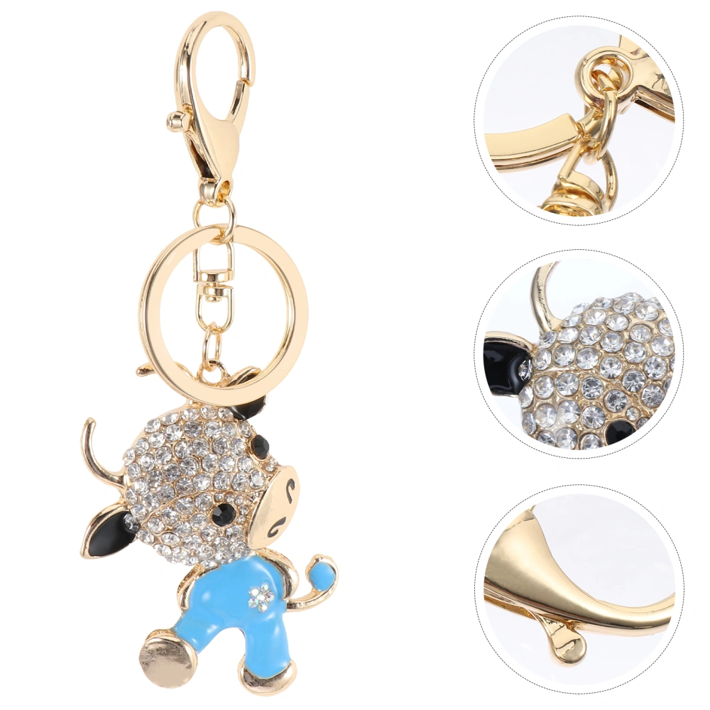 1pc Adorable Ox Style Key Chains Key Ring Bag Ornament Bag Decoration Accessory