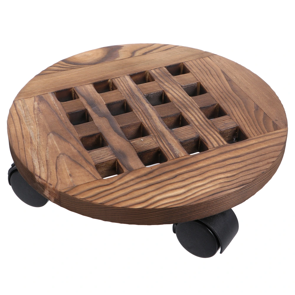 Wooden Round Board Platform Flower Pot Tray Removable Plant Flower Pot Base