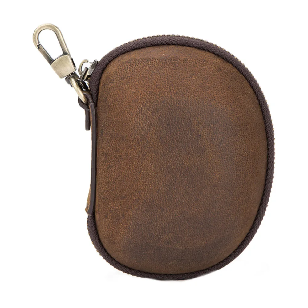 1pc Vintage Leather Coin Purse Small Headphone Holder Cable Keeper for Travel