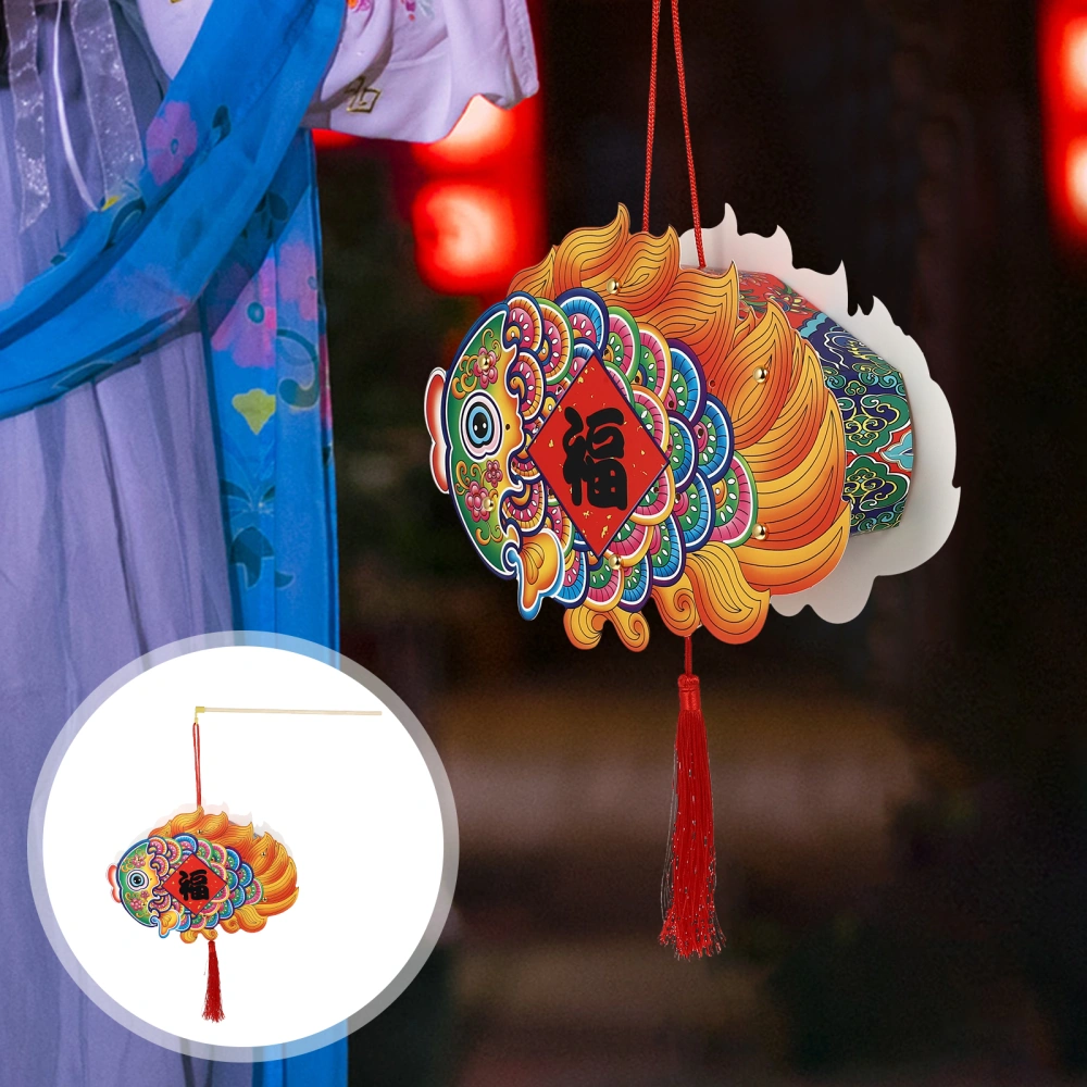 1Pc Decorative Scene Layout Paper Lantern Child Fish Modeling Paper Lantern