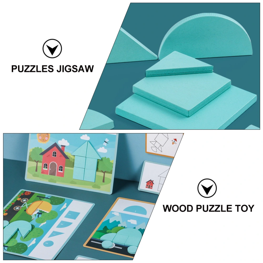 1 Set Wood Puzzle Toy Cognitive Puzzle Toy Puzzles Jigsaw Geometry Matching Toy