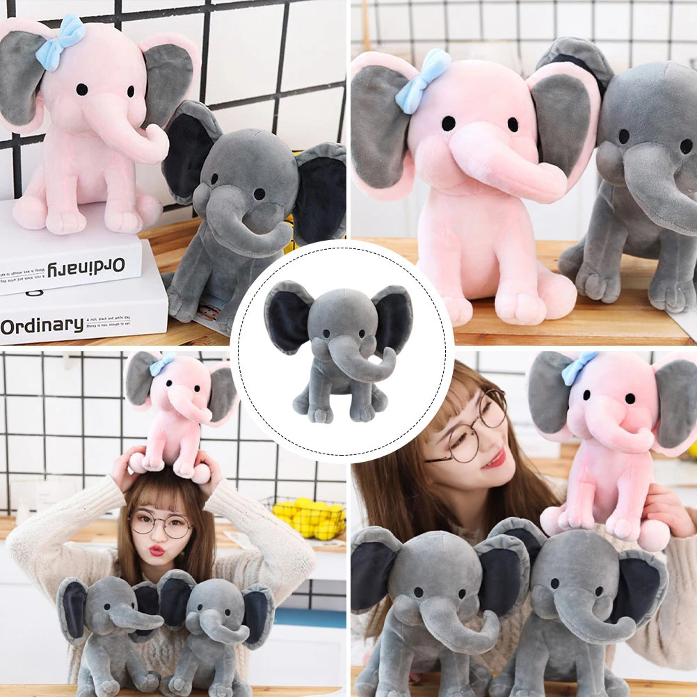 Creative Pacify Baby Elephant Shaped Toy Stuffed Animal Baby Sleeping with Elephant Pillow Christmas Gift(Pink)