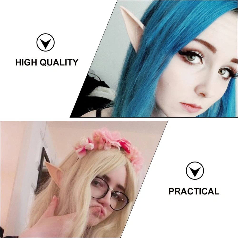 2 Pairs Costume Party Fake Elf Ears Realistic Cosplay Props Party Fake Ear Props