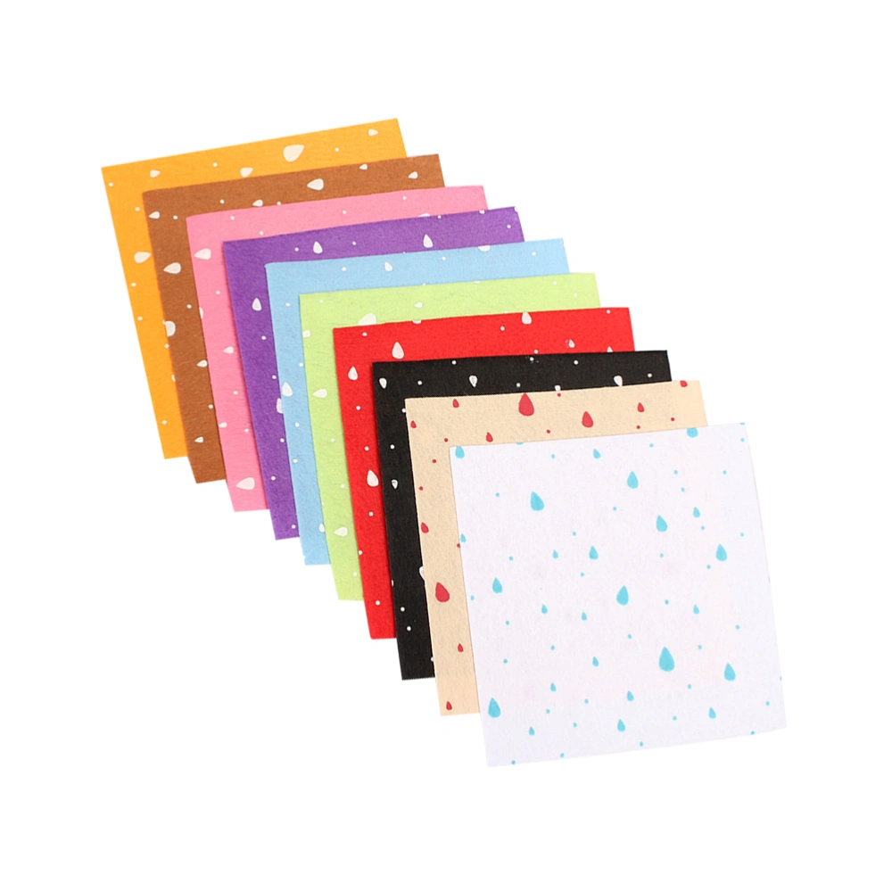 20Pcs 10 Colors DIY Nonwoven Fabric Raindrop Pattern Handmade Felt Cloth Felt Sheets DIY Accessories for Children (15x15 cm)