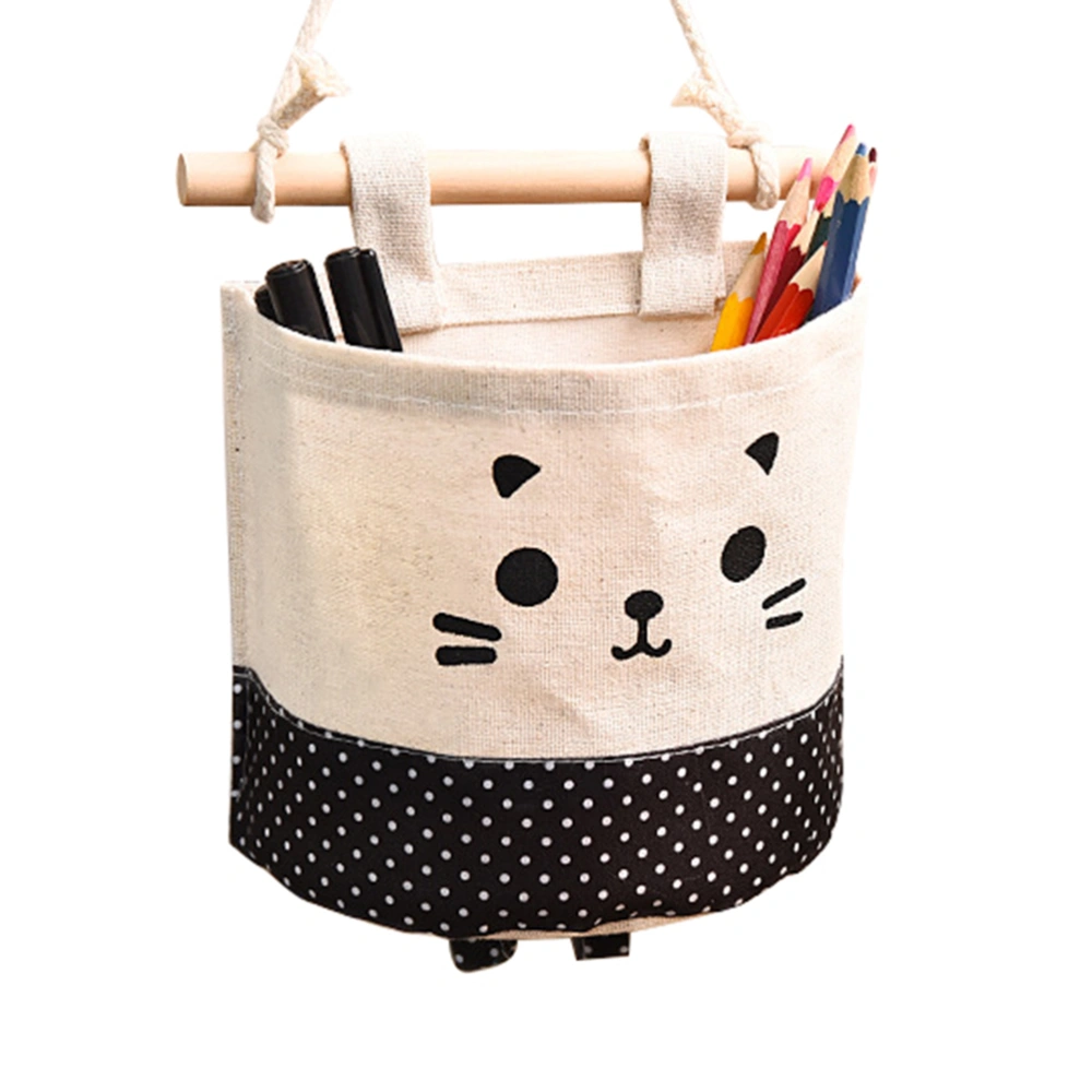 Cotton and Linen Cartoon Hanging Storage Bag Toy Storage Organizer Holder for Bathroom Wall Living Room (Pattern 3)