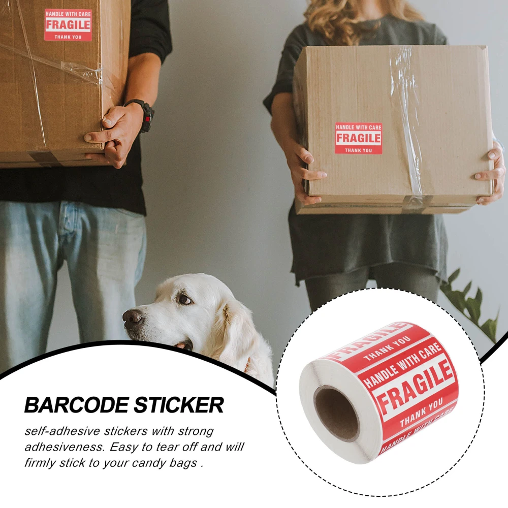 2 Rolls of FBA Barcode Sticker Warning Sign Self Adhesive Warning Caution Conspicuity Sticker(Red)