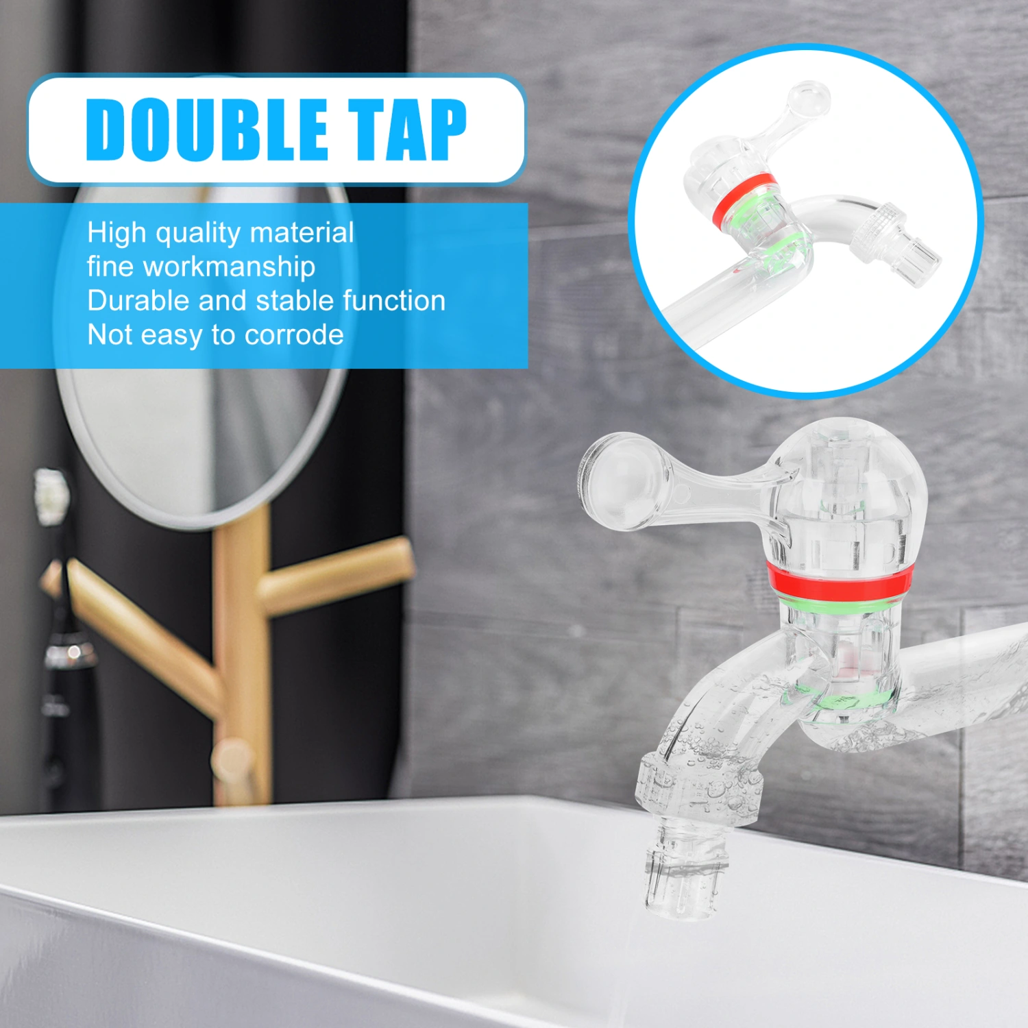2 Pcs Transparent Faucet Lengthen Plastic Faucet Washbasin Faucet Kitchen Faucet
