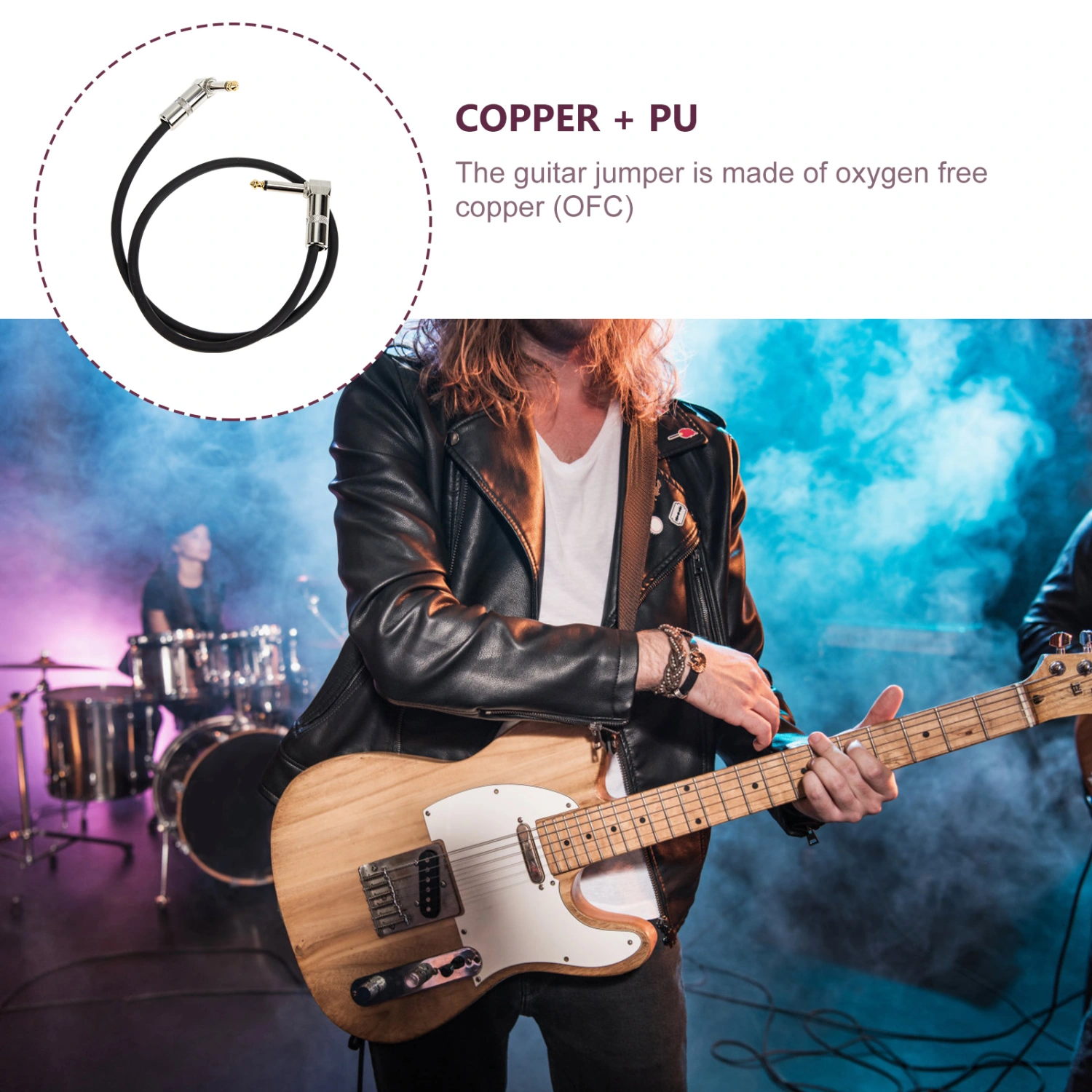 Practical Single Track Effect Pedal Cable Professional Electric Guitar Patch Cable