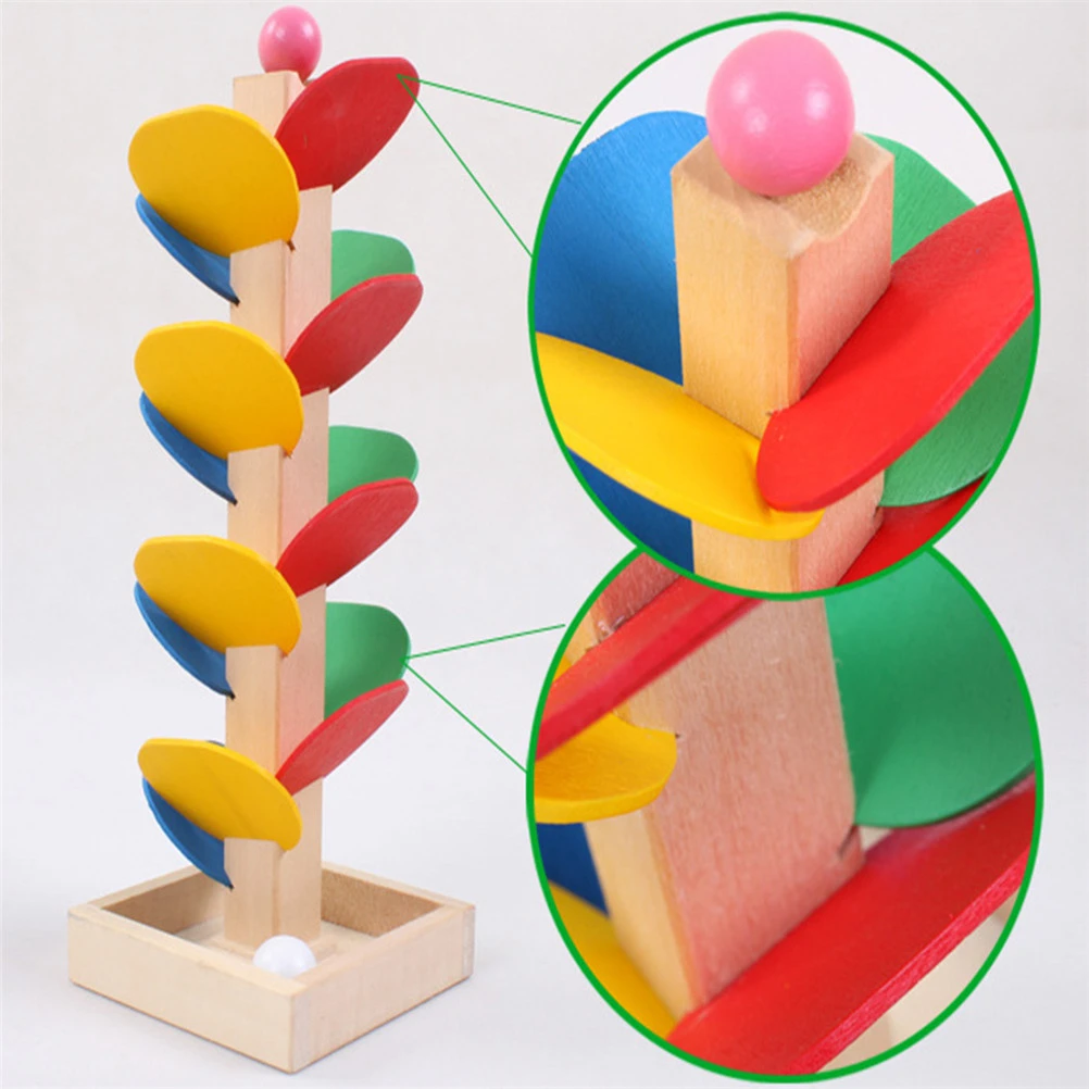 Colorful Disassembly Wood Tree Marble Run Ball Track Game Toy Building Blocks Children Intelligence Educational Toy