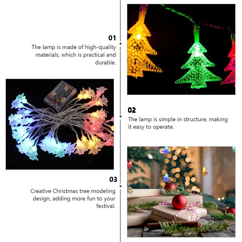 1pc Christmas Tree String Lamp Creative Festival LED String Lamp Xmas Lamp Decor