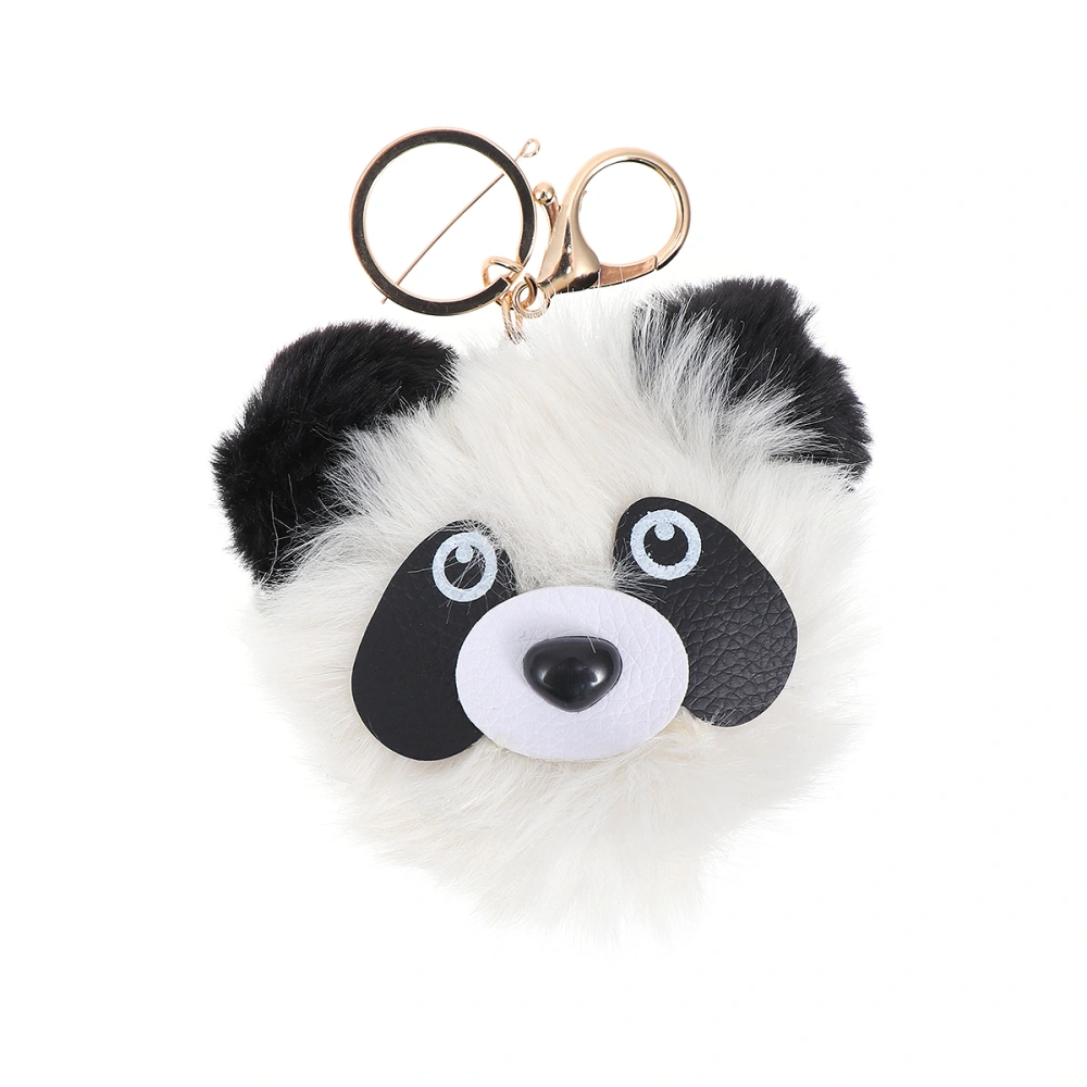 Plush Panda Keychain Unique Keyring Kids Bag Accessories Home Keys Car Keys Holder Shoulder Bag Backpack Key Chain (White)