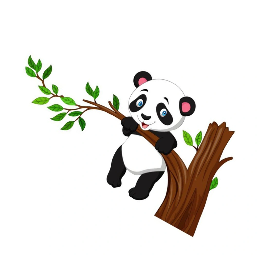 PVC Animal Panda Sticker Home Wall Sticker Kids Room Background Wall Decor Wall Adhesive Decals (31x57cm)