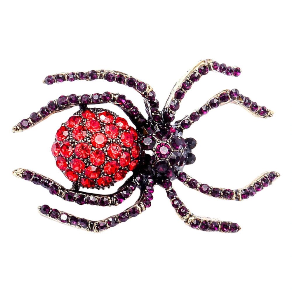 1Pc Retro Style Brooch Spider Shaped Brooch Trendy Rhinestone Brooch Pin