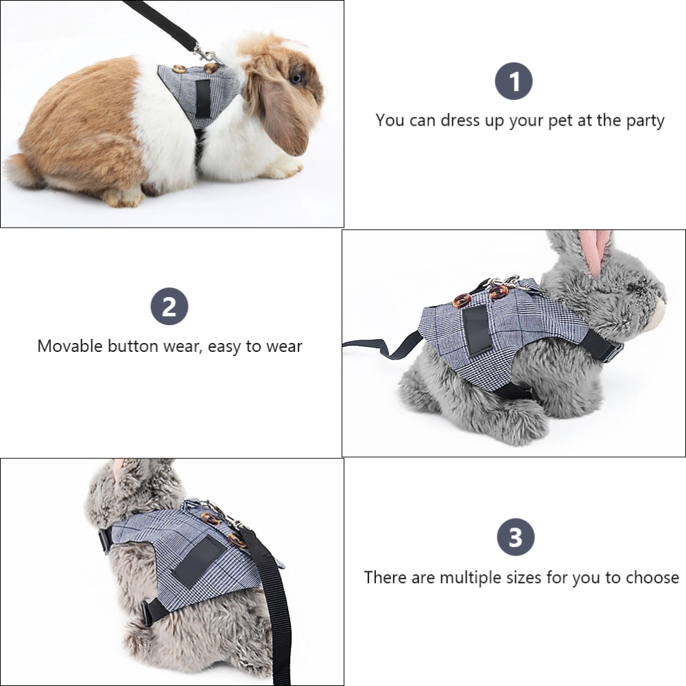 1 Set Bunny Harness and Leash Set Adjustable Small Pet Costume Pulling Rope