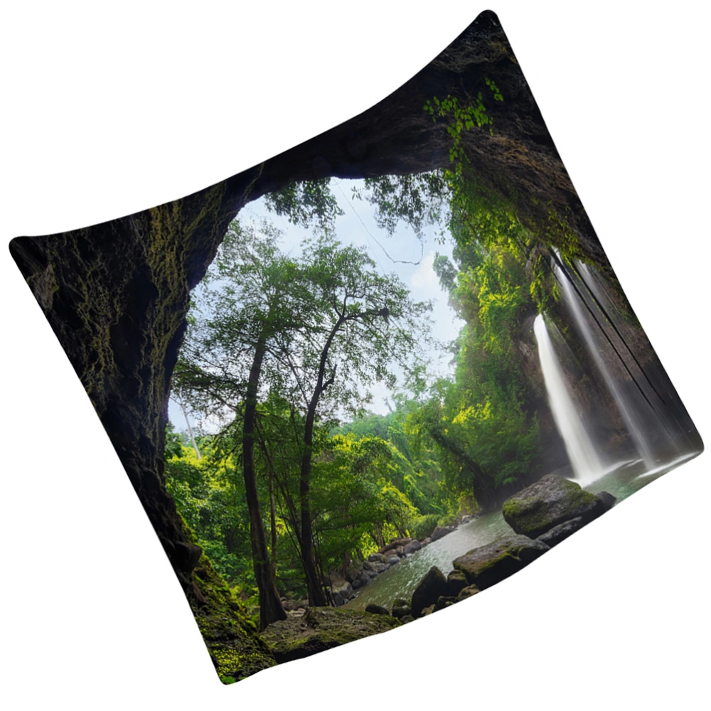 1Pc Forest Backdrop Waterfall Home Wall Tapestry Practical Background Cloth Wall Decor