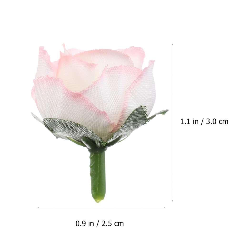 50pcs 3cm Artificial Roses Flower Heads Wedding Decoration (Light Pink)